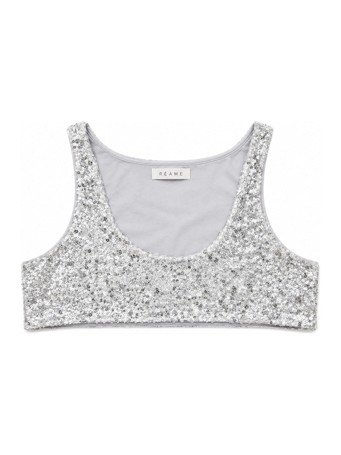 Silver Sequin Crop Top