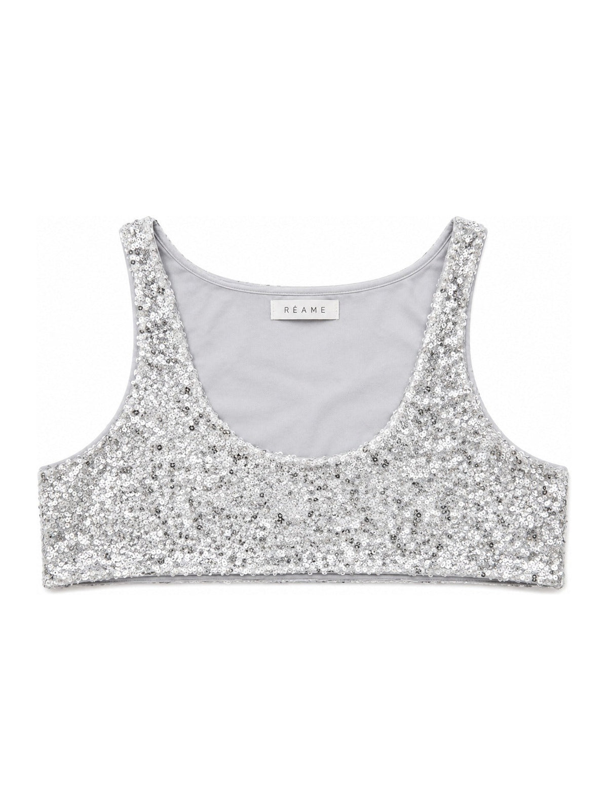 Silver Sequin Crop Top