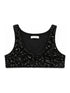 Black Sequin Crop Top