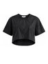 Black Relaxed Nylon Crop Top
