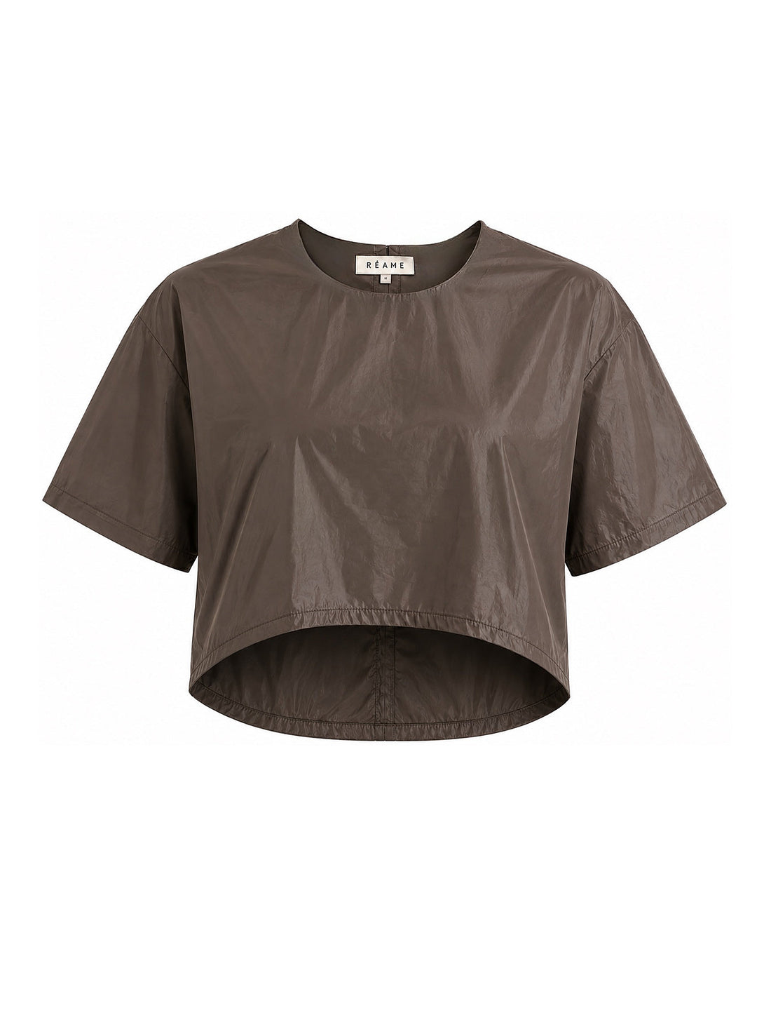 Brown Relaxed Nylon Crop Top