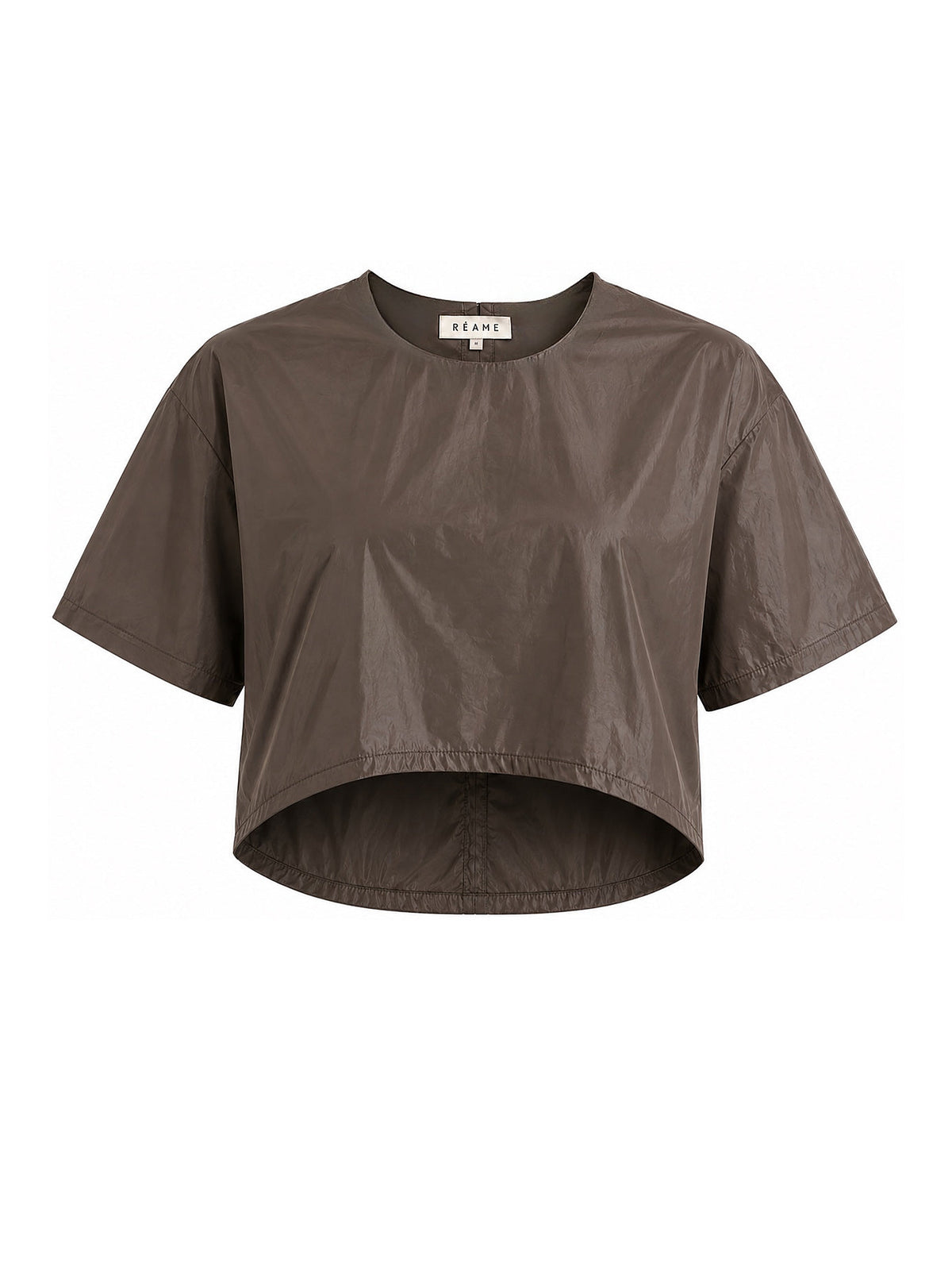 Brown Relaxed Nylon Crop Top